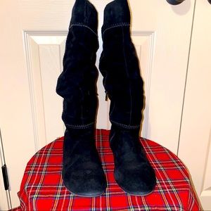 Size 8 Tall Black Suede Boots by Nomi